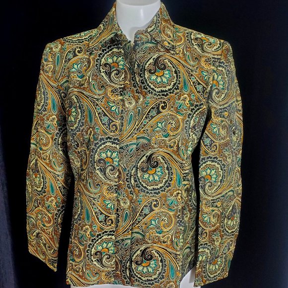 Vintage Brownstone Studios Petites Beautiful Paisley Embroidered Jacket SZ. SP - Picture 1 of 12
